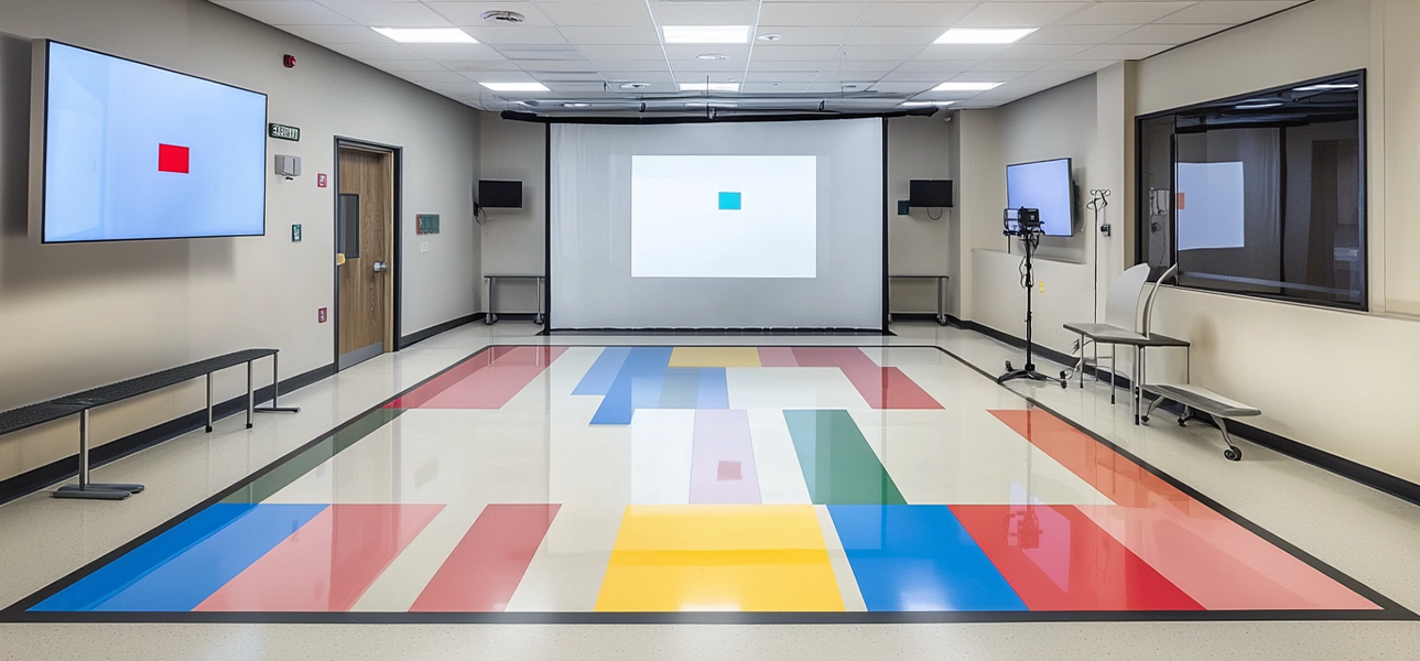 Solution pédagogique innovante dans un hôpital ou un institut de simulation, permettant l'apprentissage pratique des métiers de la santé, avec des scénarios réalistes et des équipements de simulation pour préparer les professionnels en formation.